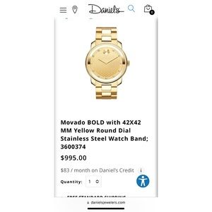 NEW RARE Gold Movado Honeycomb Diamond Watch